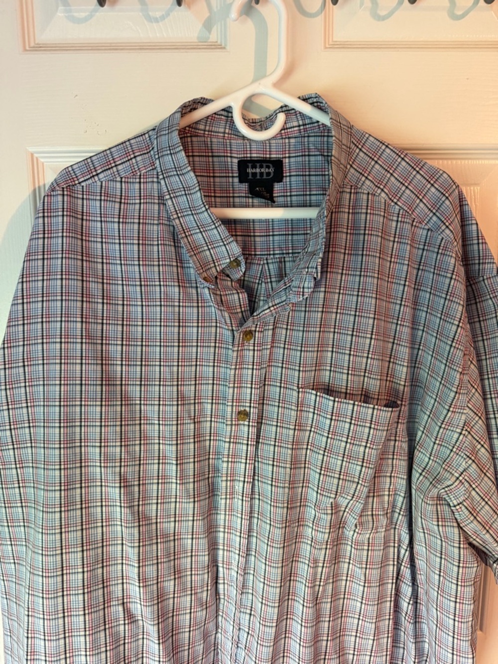 Harbor Bay Plaid Button-Down Shirt - Blue, Pink, White